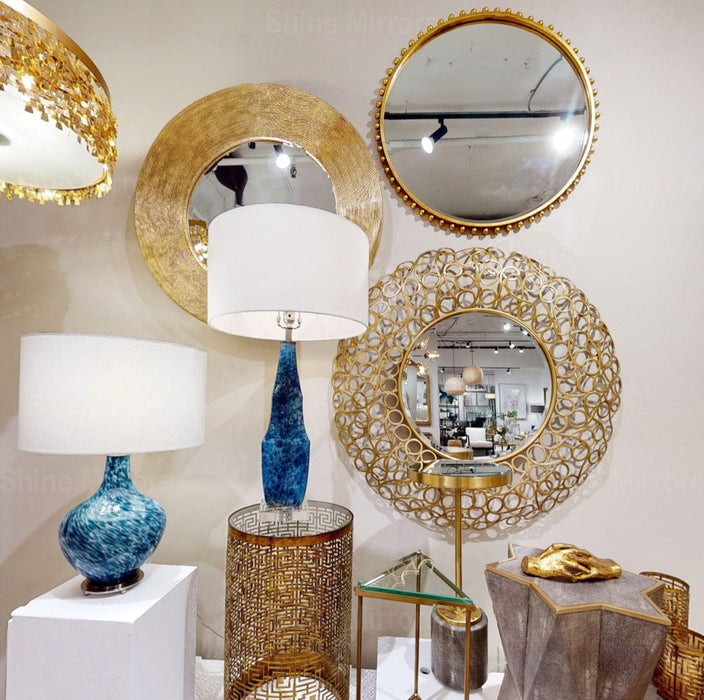Taza Gold Round Wall Mirror
