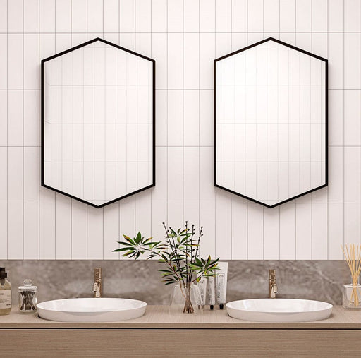 Topaz Black Hexagon Wall Mirror - SHINE MIRRORS AUSTRALIA