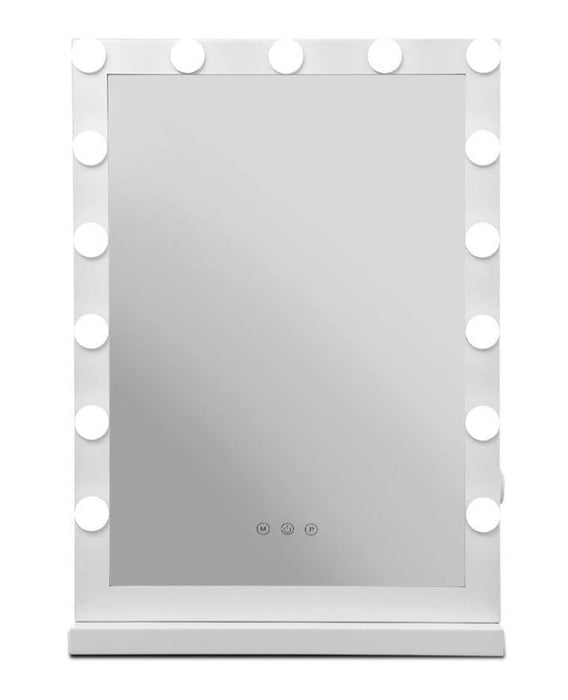 Trinity White Vanity Makeup Mirror with Dimmable LED Bulbs - SHINE MIRRORS AUSTRALIA