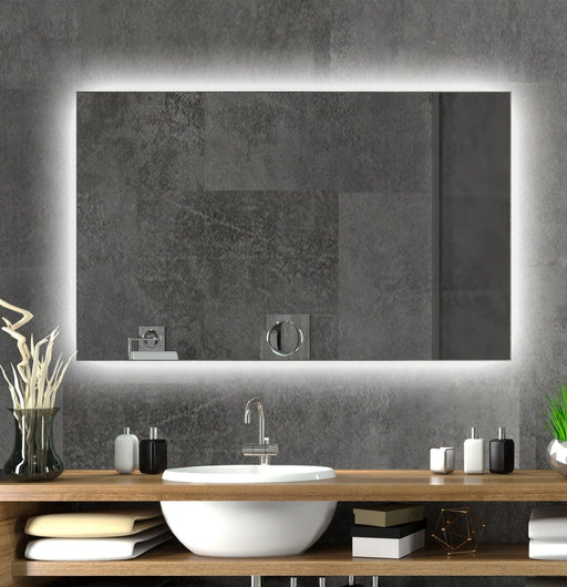 Twilight Rectangle Bathroom Mirror With LED Light Backing Backlit - SHINE MIRRORS AUSTRALIA