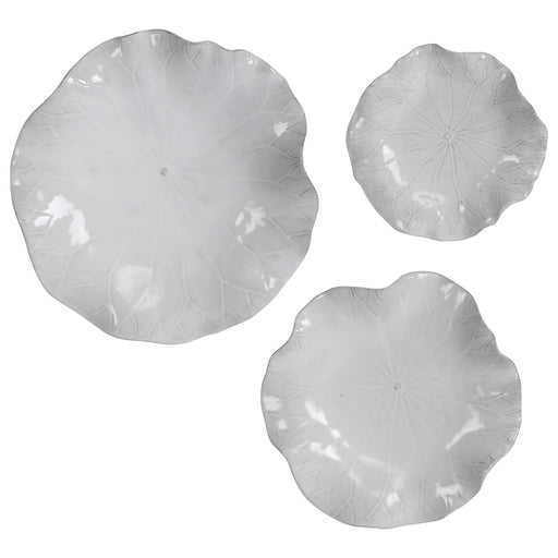 Uttermost Abella Ceramic Wall Decor White Set of 3