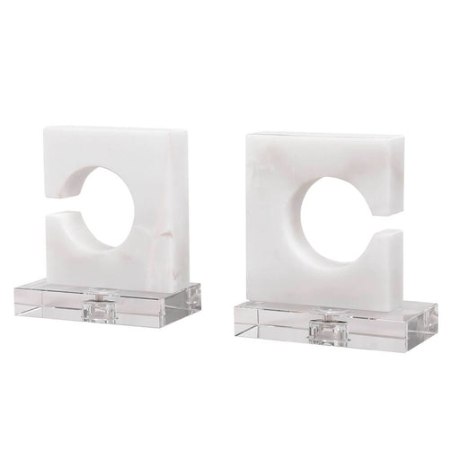 Uttermost Clarin White & Gray Bookends, Set of 2