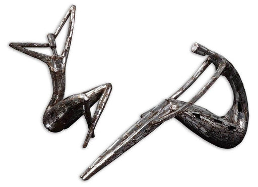 Uttermost Dahy Antique Silver Statues, Set of 2