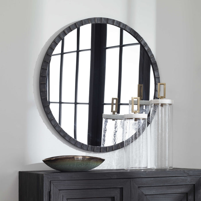 Uttermost Dandridge Black Round Wall Mirror - SHINE MIRRORS AUSTRALIA