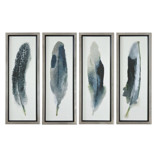 Uttermost Feathered Beauty Prints, Set Of 4 - SHINE MIRRORS AUSTRALIA