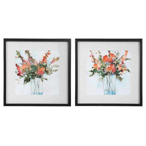 Uttermost Fresh Flowers Watercolor Prints, Set Of 2 - SHINE MIRRORS AUSTRALIA