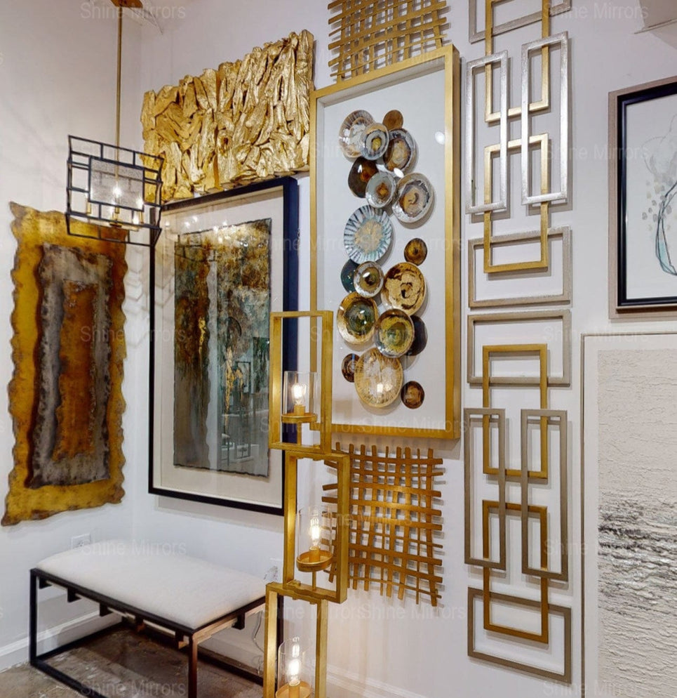 Uttermost Gridlines Gold Metal Wall Decor — SHINE MIRRORS AUSTRALIA