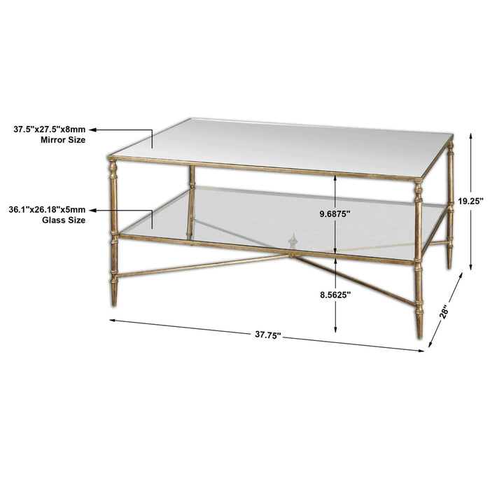 Uttermost Henzler Mirrored Coffee Table - 24276 - SHINE MIRRORS AUSTRALIA