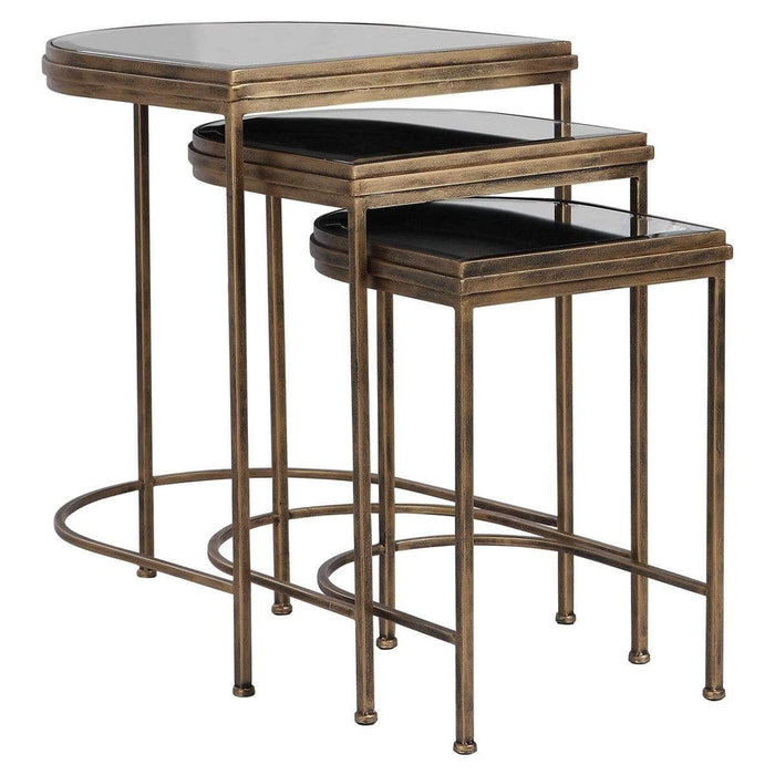 Uttermost India Gold Mirrored Nesting Tables Set of 3