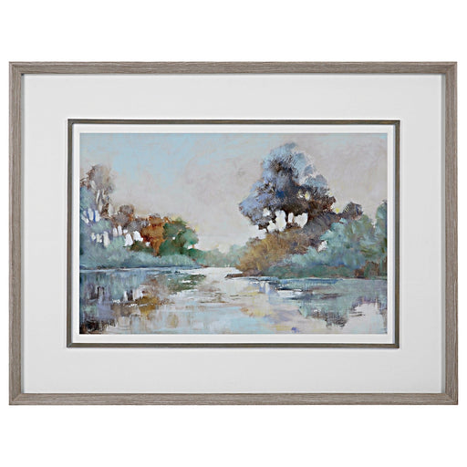 Uttermost Morning Lake Watercolor Framed Print - SHINE MIRRORS AUSTRALIA