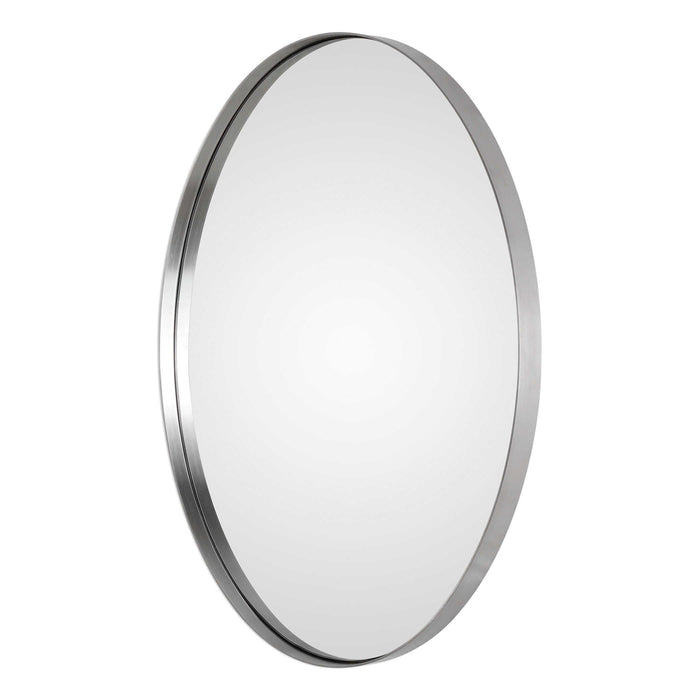 Uttermost Pursley Brushed Nickel Oval Mirror - SHINE MIRRORS AUSTRALIA