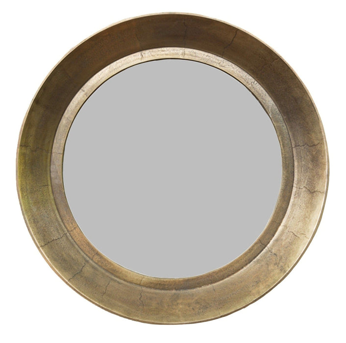 Xandra Round Antique Brass Wall Mirror Medium: 90cm x 90cm - SHINE MIRRORS AUSTRALIA