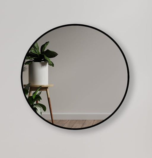 Yvonne Black Round Wall Mirror 120cm
